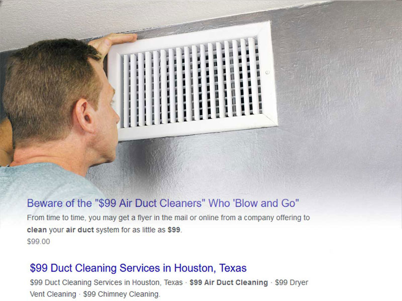 $99 Air Duct Cleaning Scam