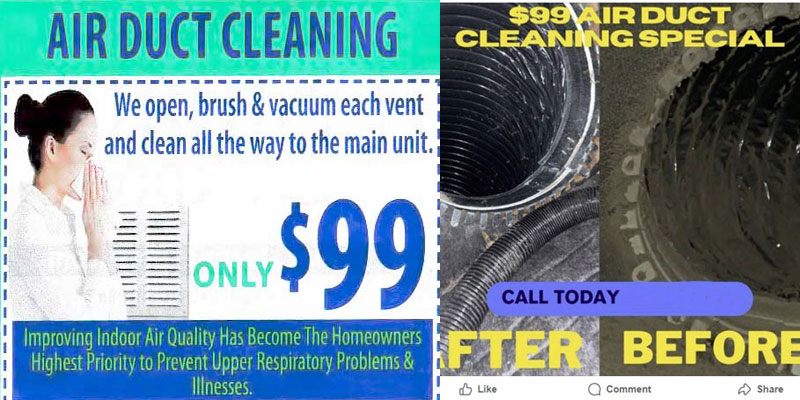 If you've seen ads offering air duct cleaning for only $99, you may be tempted by the seemingly great deal. 